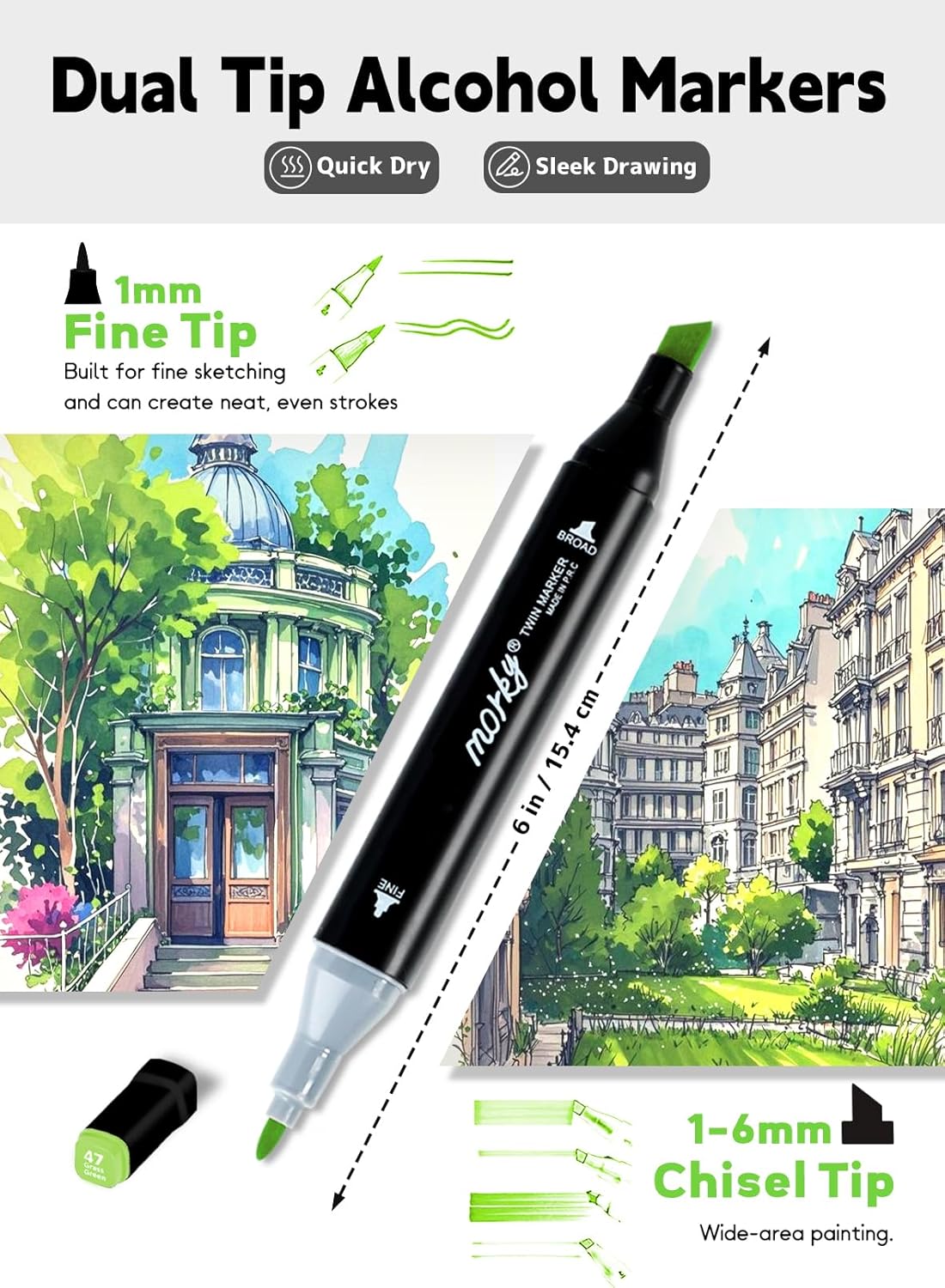 320 Colors Alcohol Markers with Free App, Chisel & Fine Tip Alcohol-Based Marker Set for Adults, Dual Tip Artist Markers for Drawing, Coloring Illustration, Painting and Great Gift Idea - Image 2