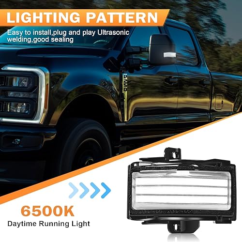 Miniatura 2 de 2 piezas Marcador de espejo lateral luces intermitentes para Ford F150 F250 F350 F450 F550 Super Duty 2017 2018 2019 2020 2021 2022 2023, lámparas
