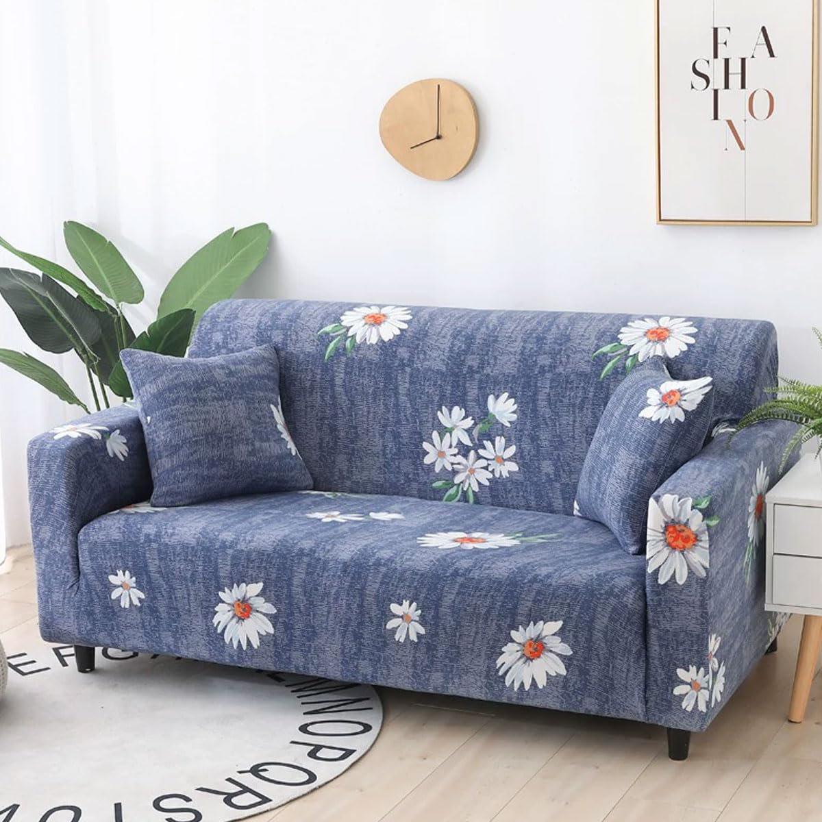 Sofa Covers 1 2 3 4 Seater High Stretch Couch Covers Printed Pattern Sofa Covers Universal Sofa Slipcover All-inclusive Couch Covers Furniture Protector for D(Size:4 Seater (235-300cm),Color:D)