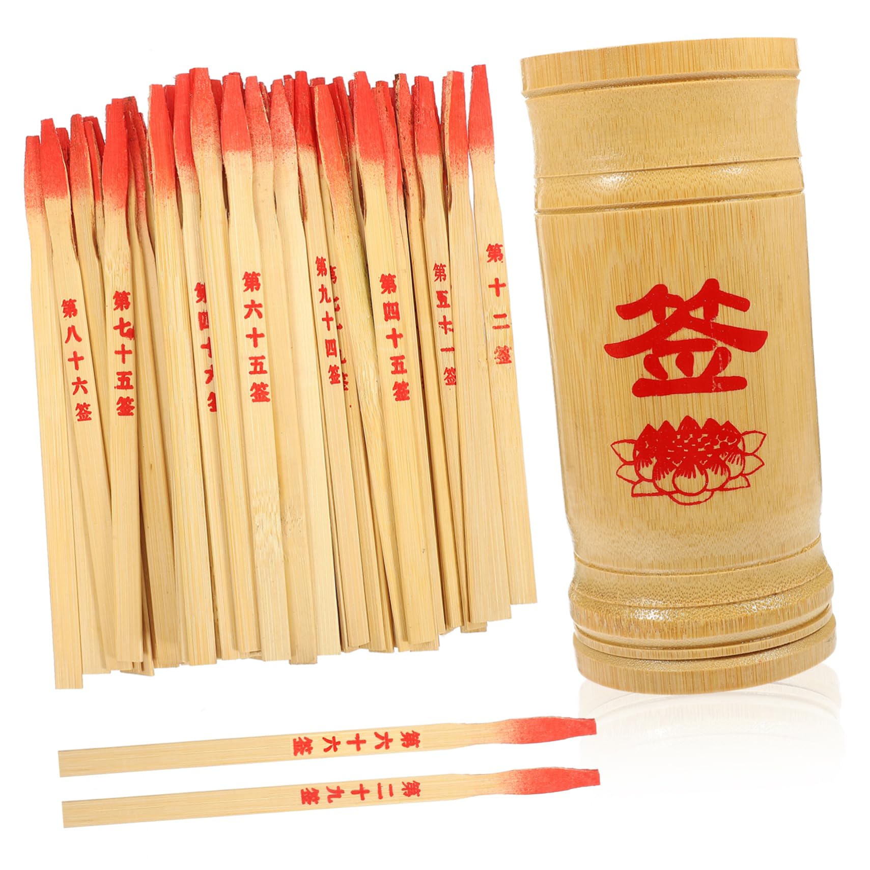 SOESFOUFU 1 Juego Palo De Hexagrama De Bambú Palo De Madera Religioso Juego De Adivinación Juego De Adivinacion Cubo De Apoyo Palo De Juego Retro Magica Estilo Chino