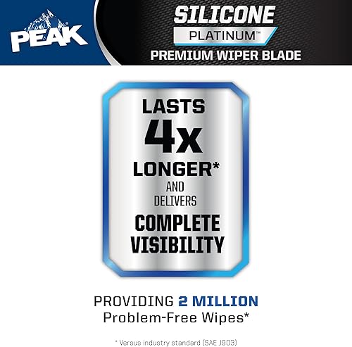 Miniatura 3 de PEAK Silicone Platinum - Limpiaparabrisas delantero de 24 pulgadas, limpiaparabrisas de repuesto con conector universal, paquete de 1 unidad