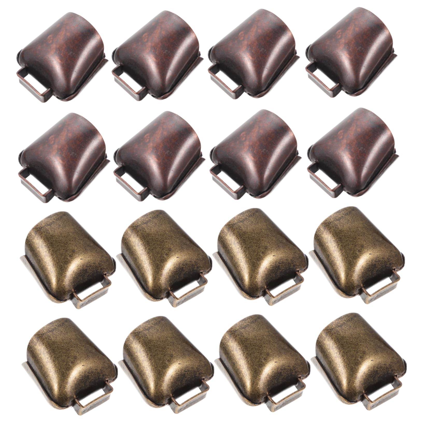 HOOTNEE 16 Pcs Lost Animal Prevention Bells Rustic Copper Cowbells Hanging Decor for Farming