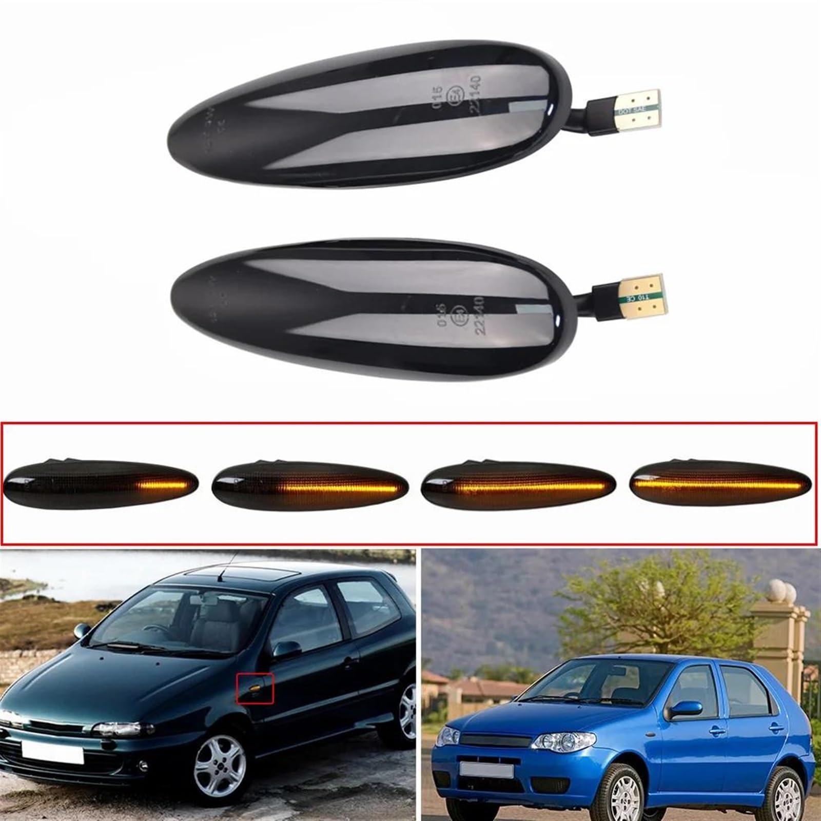 Compatibile Con Fiat Per Bravo 1995-2001 Per Marea 1996-2002 Ambra Indicatore Laterale Indicatore Di Direzione Indicatore Di Direzione Lampada 46426713 46442187 luci segnale rotazione