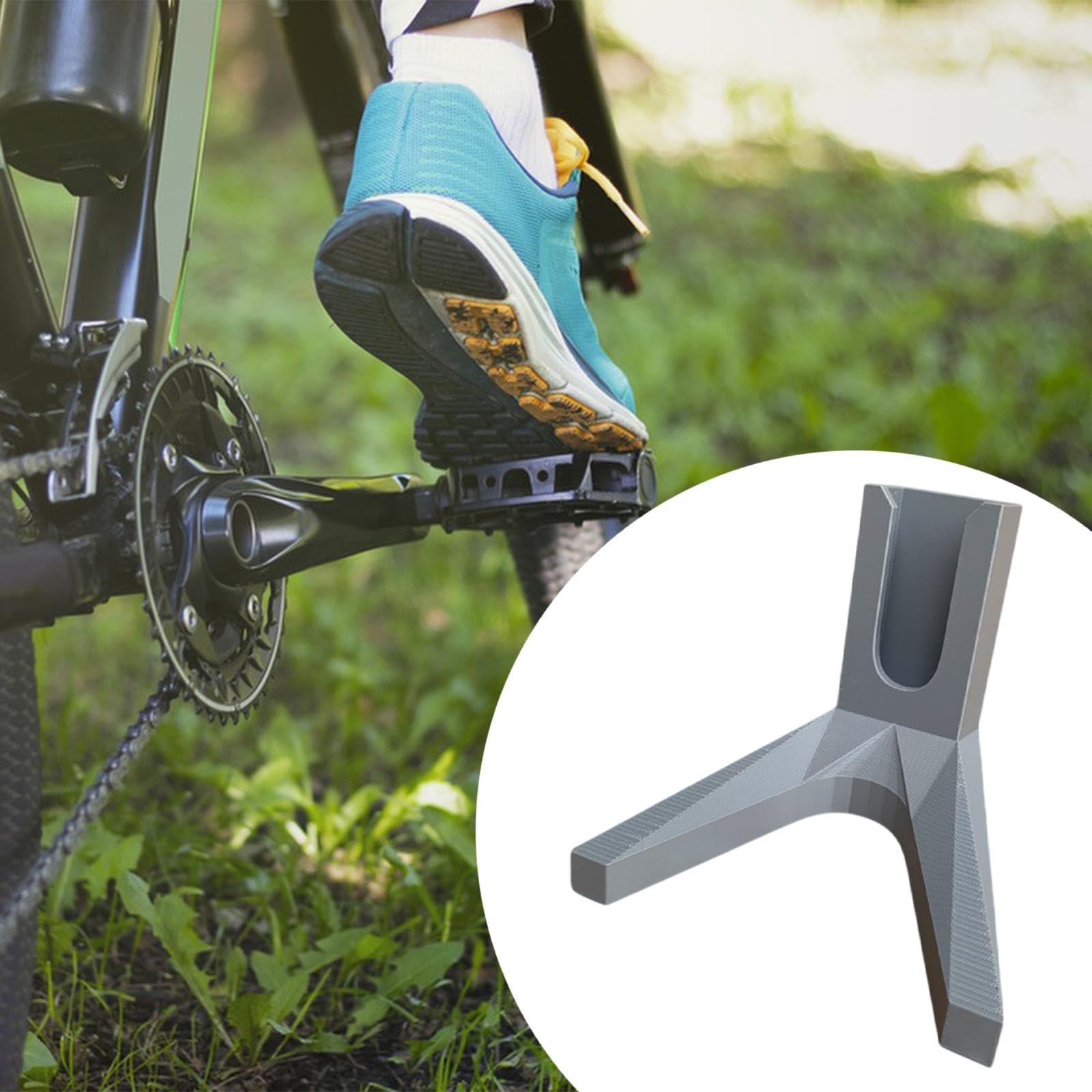 rockible Fahrrad Kurbel Kickstand, Fahrradständer Mountainbike, Erwachsene Flashstand Slim X Fahrradständer, MTB Road Fahrrad Side Kickstand, Bike Parkplatz Standstütze Fuß für Garage Outdoor, Grau Baumarkt