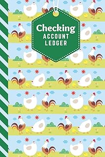Checking Account Ledger: Chicken Rooster - Cartoon Farm Bird Pattern / Small Check Register for Personal Checkbook / 2,400+ Entries / Spending - ... Notebook / Cute Gift For Organized Person