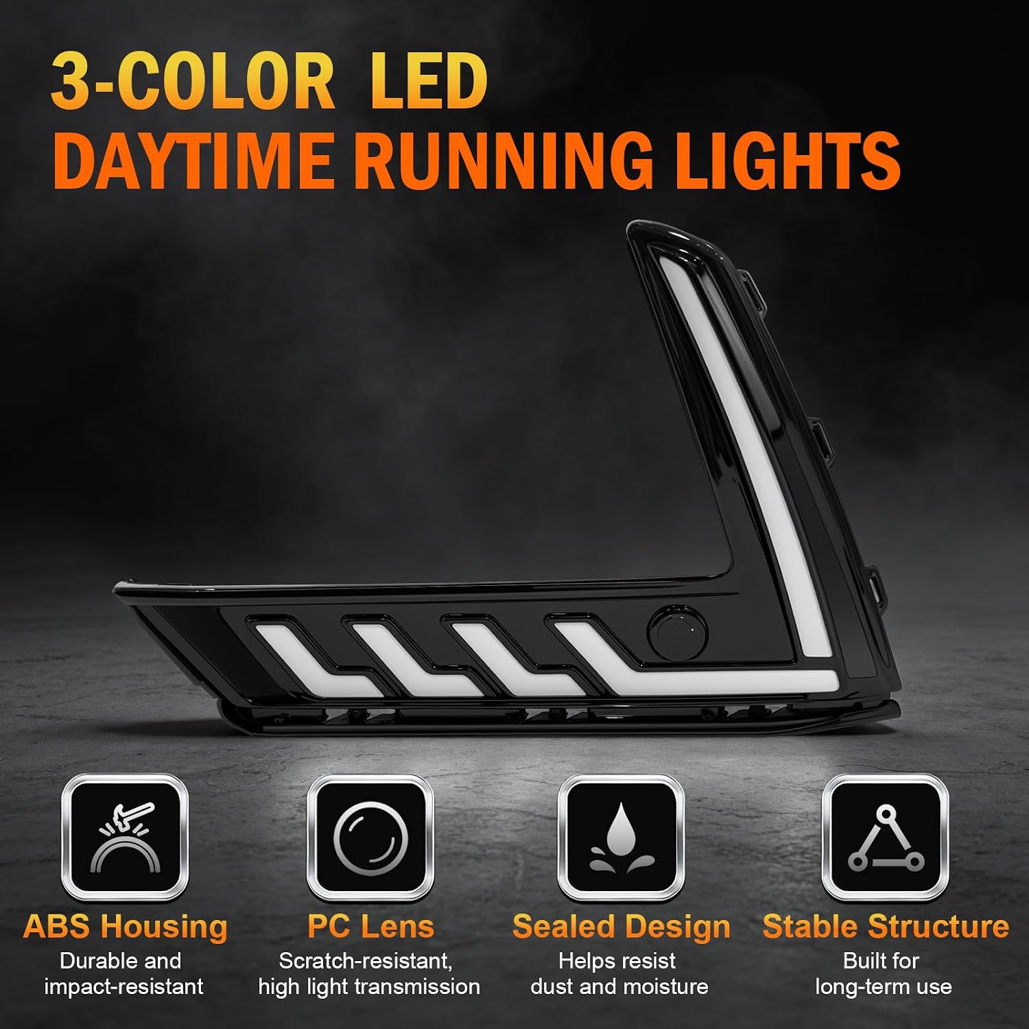 3-Color LED Daytime Running Lights for 2023–2025 Honda CR-V, Startup Animation DRL, White Running Light, Amber Turn Signal, Blue Night Light, LED Daytime Light Kit with Wiring Harness