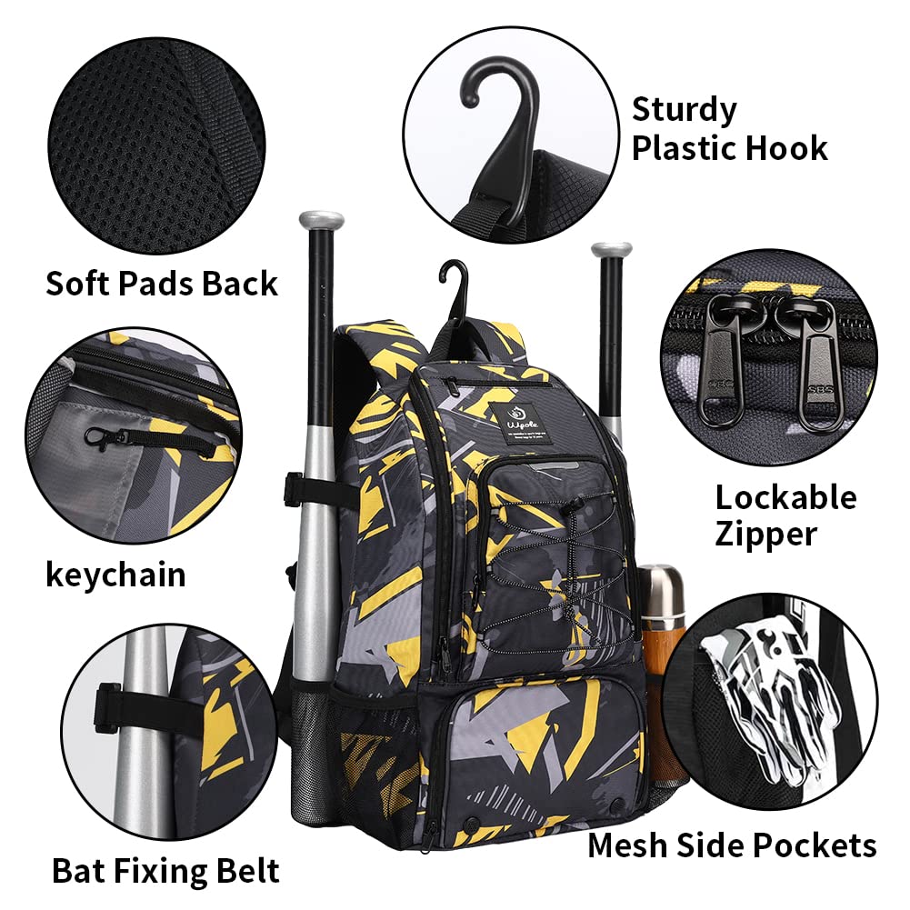 Sac De Baseball/softball – Sac à Dos Léger, Avec Crochet De Clôture, Compartiment Pour Batte, équipement