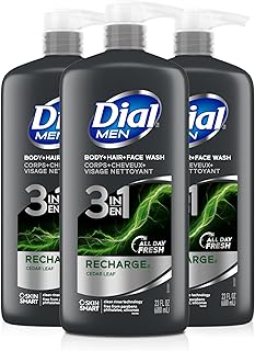 Men 3in1 Body, Hair and Face Wash, Recharge, 69 fl oz (3-23 fl oz Bottles)
