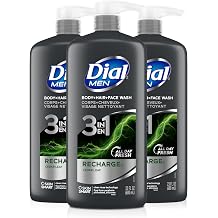 Dial Men 3in1 Body, Hair and Face Wash, Recharge, 69 fl oz (3-23 fl oz Bottles)