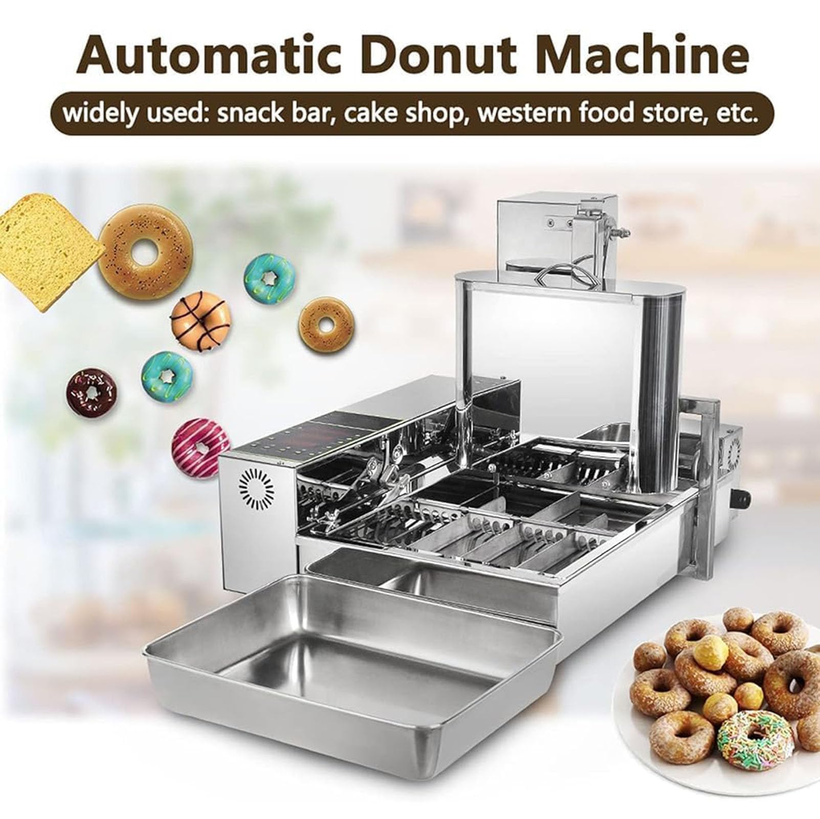 Friggitrice Digitale Per Ciambelle, Macchina Automatica Per Ciambelle Commerciale a 4 File, Friggitrice Per Ciambelle, Friggitrice Automatica Per Ciambelle In Acciaio Inox Per Casa, Ristoranti