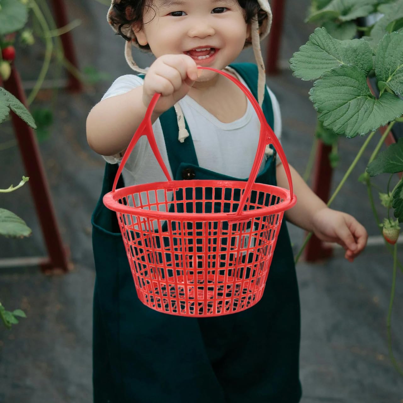 Abaodam 10pcs Strawberry Harvest Basket, Plastic Fruit Picking Basket