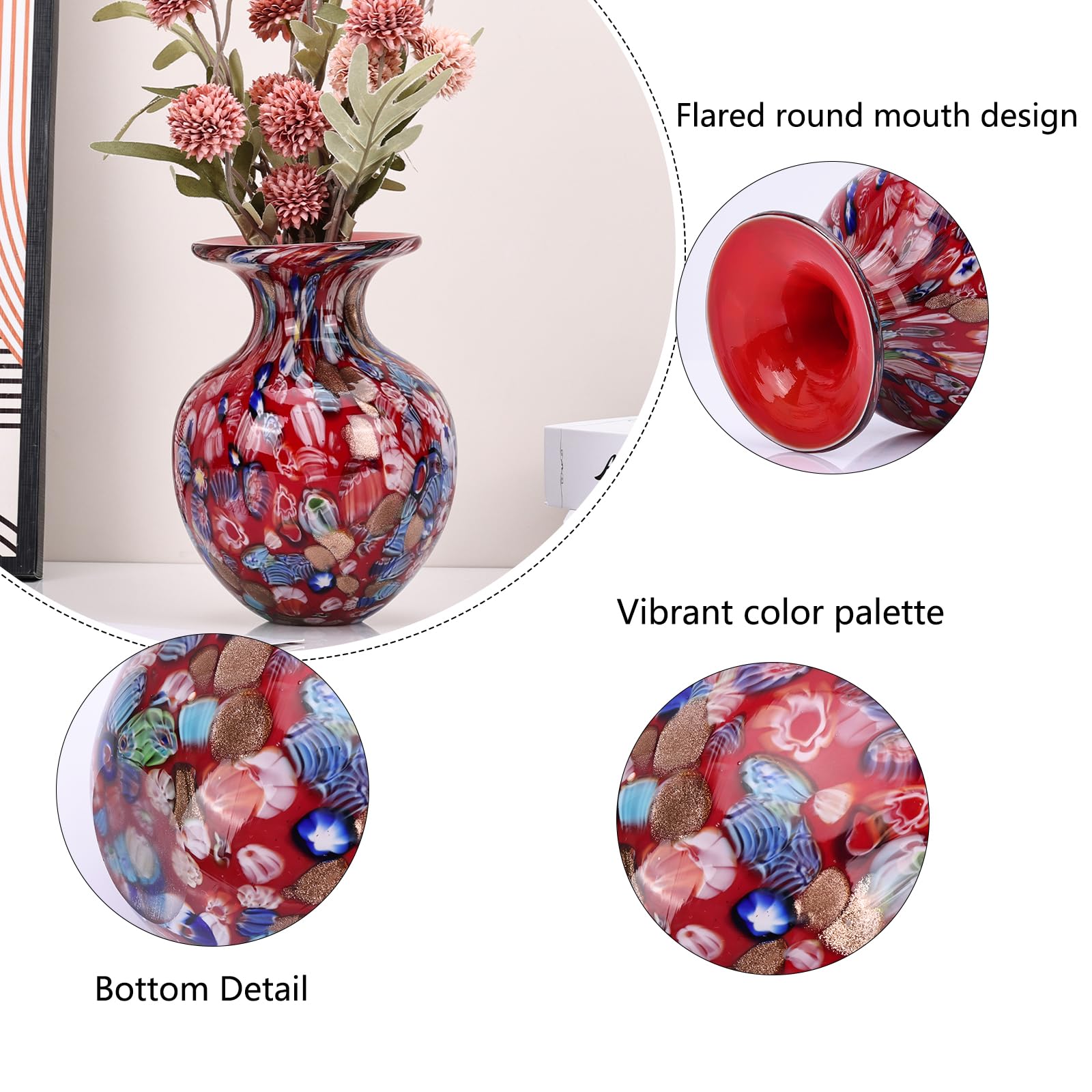 INNA-Glas Vaso da Fiori Alena, Cilindro/Rotondo, Crema, 12,5 cm