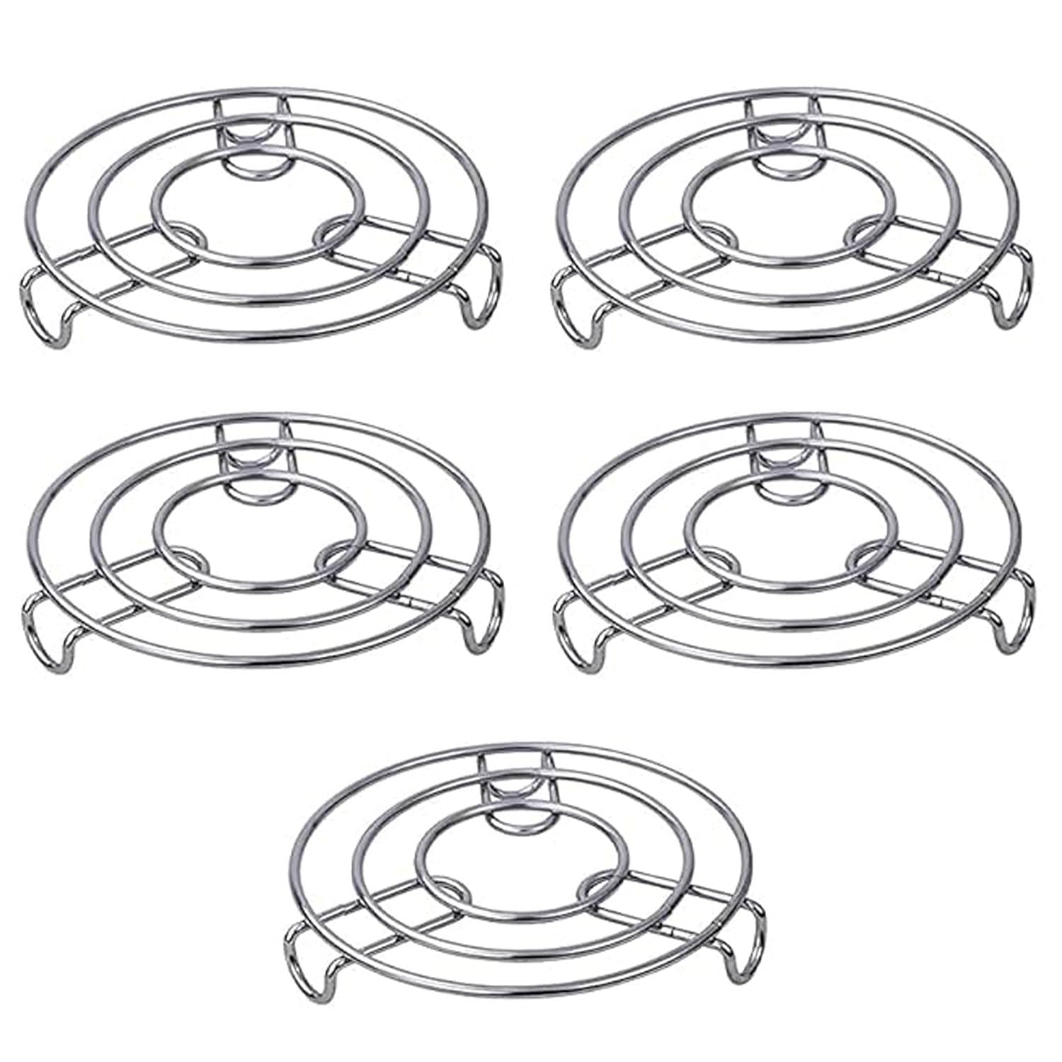 Iron Trivet | Heat Resistant Hot Plate Dishes Holder Trivet | Round Steamer Rack Stand | Steel Pot, Cooker, Donga Stand Pack of 4 Iron Trivet | Heat Resistant Hot Plate Dishes Holder Trivet | Round Steamer Rack Stand | Steel Pot, Cooker, Donga Stand Pack of 4