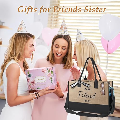 Miniatura 4 de Can-vas - Bolsa de playa con iniciales florales para mujer, bolsa de playa con bolsillo interior, 2 bolsillos laterales, correa de hombro, caja de