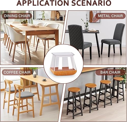 Miniatura 6 de Protector de suelo para patas de silla, deslizadores de suelo, protectores de goma para patas de sillas para suelos de madera dura, almohadillas de