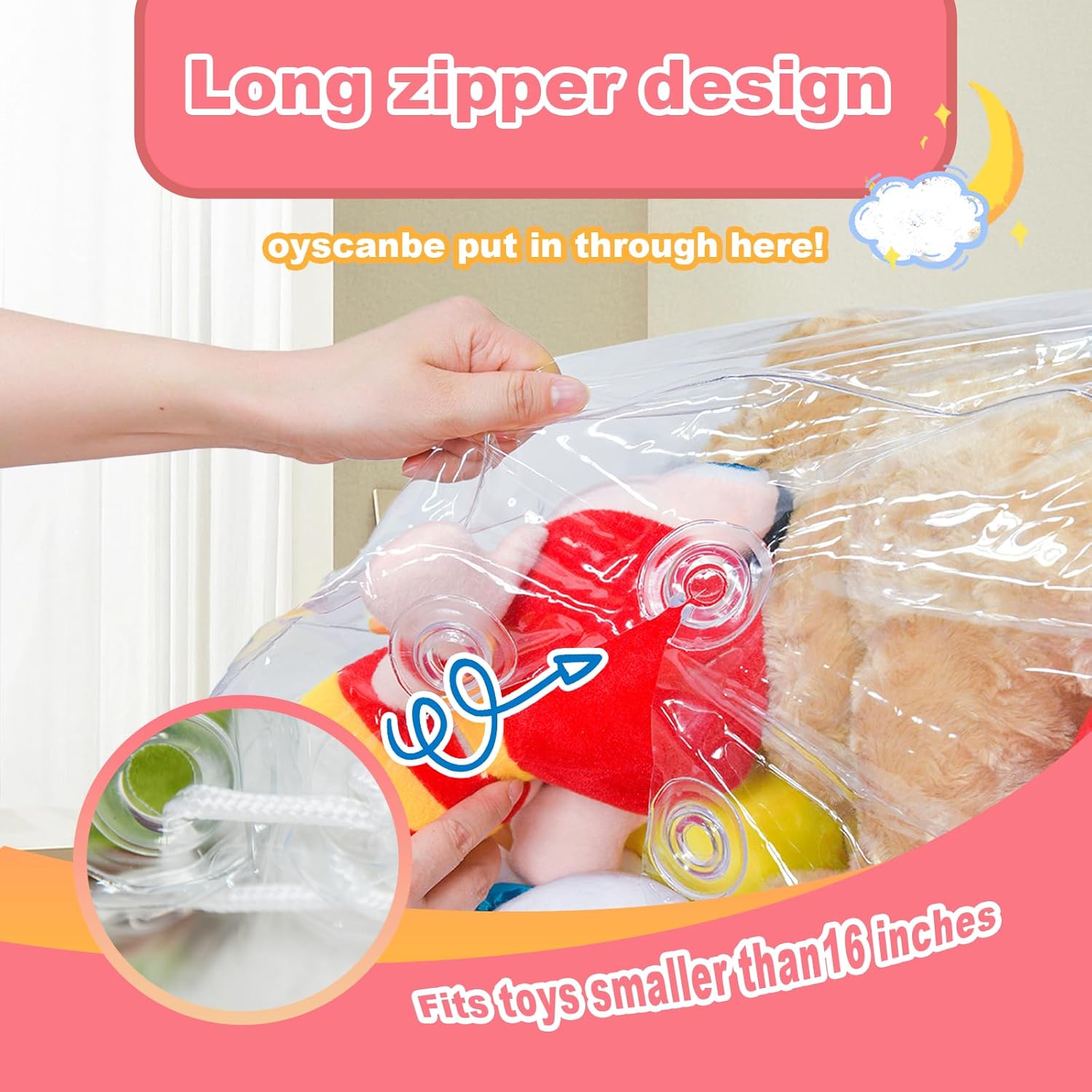 Bean Bag Chair Cover for Clear Stuffed Animal Chair Storage — Extra Large 150L Toy Organizer for Kids, Waterproof Easy-Clean Plush Toy Holder Seat (Cover Only, No Filler Included)