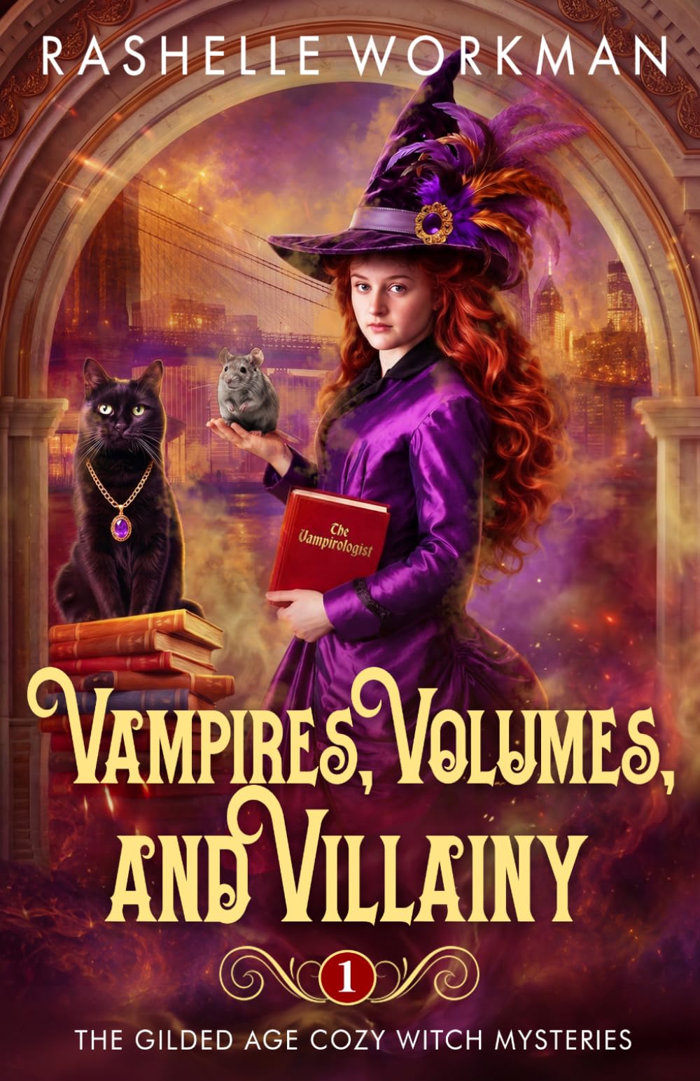 Vampires, Volumes, and Villainy: A Historical Paranormal Cozy Mystery with Witches, Vampires, and Murder (The Gilded Age Cozy Witch Mysteries)