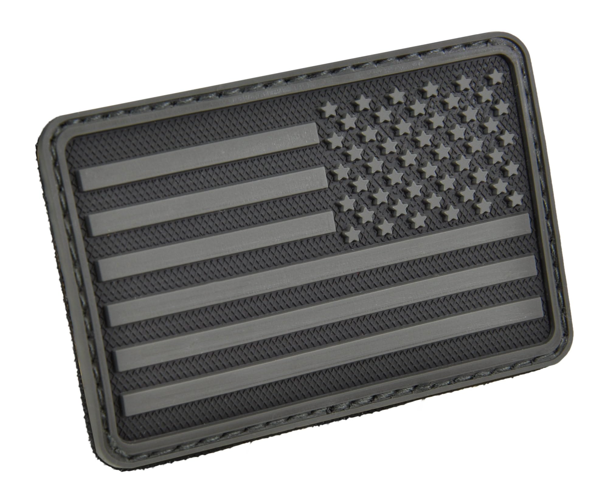 Hazard 4 US Flag Rubber 3D Morale Patch, Right Arm, Black/Grey , 3" L x 2" W x .2" D