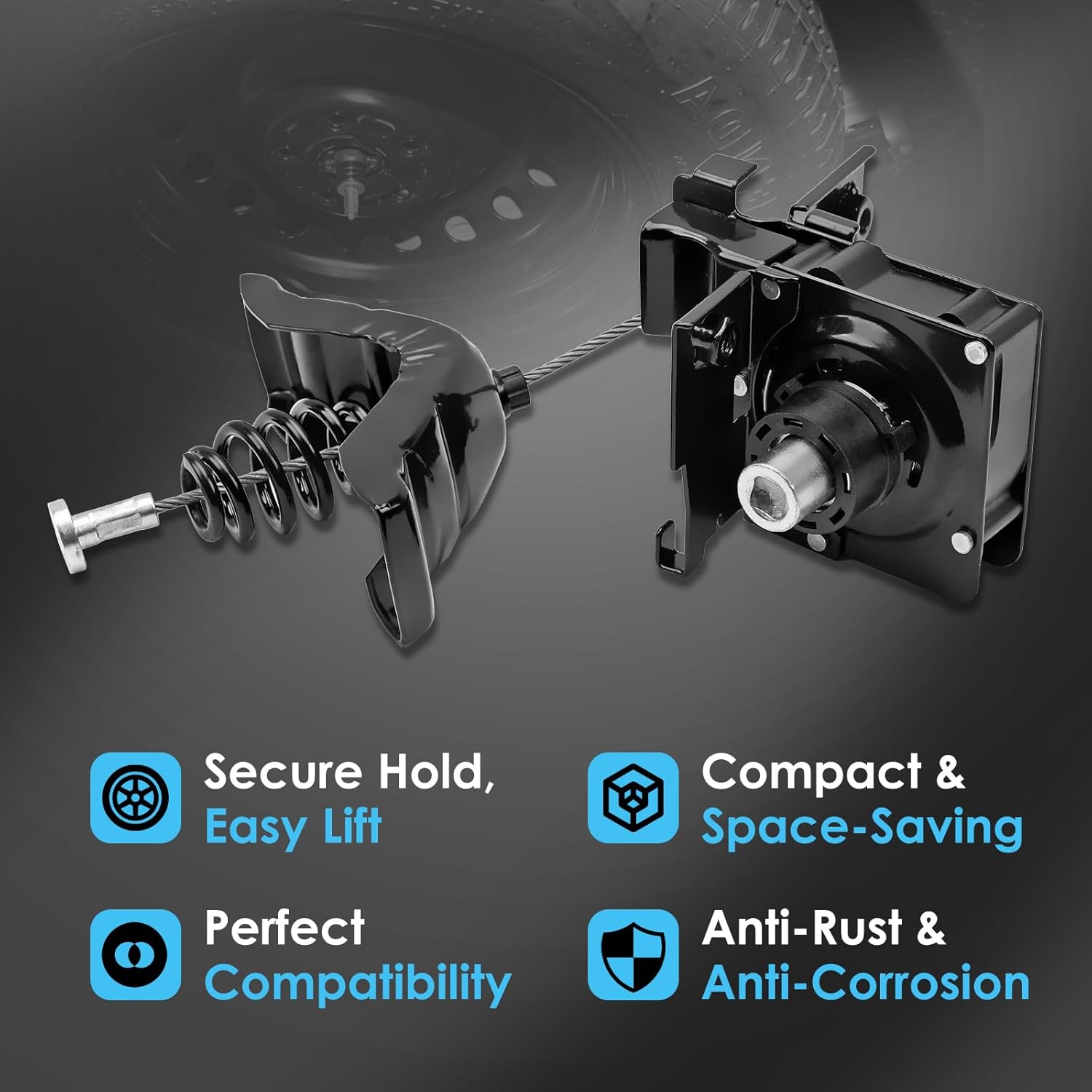 924-537 Spare Tire Hoist Carrier Wheel Winch Compatible with Ford F-150 2004-2014 Lincoln Mark LT 2006-2008 Truck, Replaces OE 9L3Z1A131A, 4L3Z1A131AA, 4L3Z1A131AB, 6L3Z1A131AA, 924-537