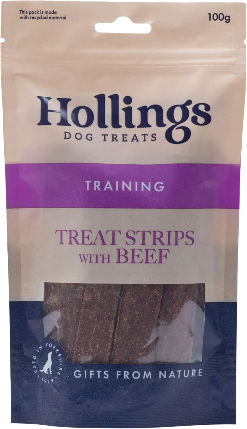 Hollings Treat Strips with Beef Dog Training Treats, 100 Natural, Air