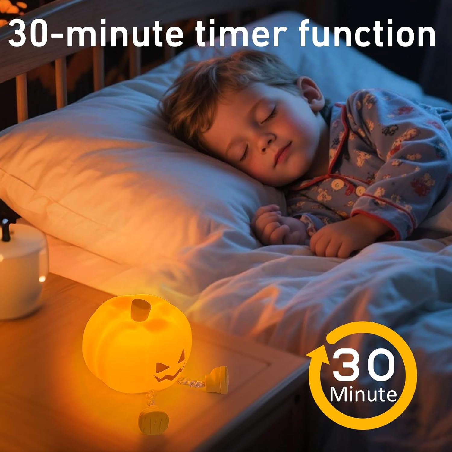 Pumpkin Night Light, Cute LED Night Lamp, Silicone Dimmable Nursery Nightlight for,Silicone Rechargeable Bedside Touch Lamp, Funny Office Desk Halloween Decor for Woman Adults