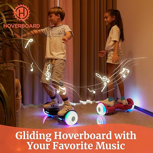 Miniatura 2 de Hoverboard con altavoz de música, ruedas LED de 6.5 pulgadas, luces de auto equilibrio, alcance máximo de 56 millas y 6.2 mph alimentado por motor