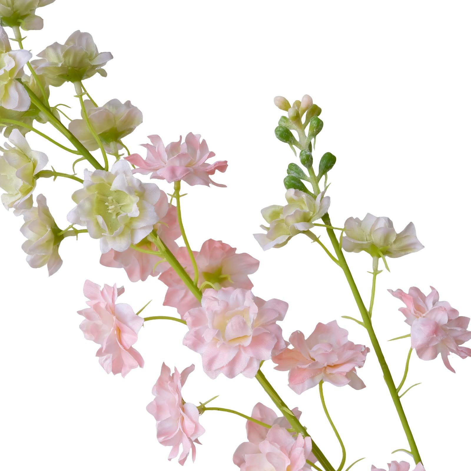 ZYTUYO 4PCS Pink Artificial Delphinium Flower 33.5" Long Faux Larkspur Stem Plant Floral Fake Flowers Silk Bouquets for Tall Floor Vase Home Kitchen Outdoor Indoor Wedding Decor - Image 3