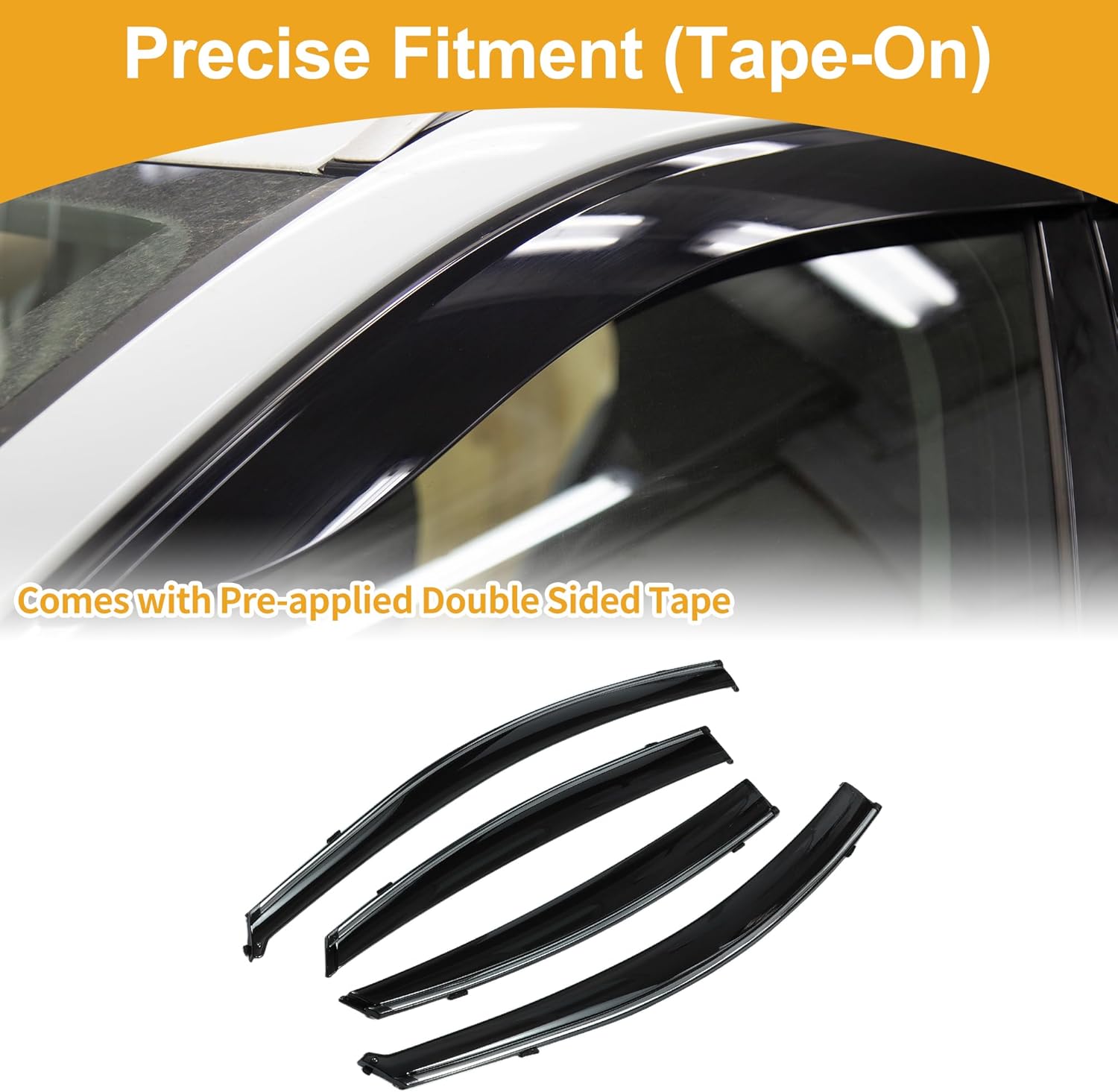 Window Deflectors Car Side Window Vent Visors for Hyundai Accent Sedan 2012-2017 Black Rain Guards Sun Visors Wind Vent Visors Window Vent Shades Reinforced Acrylic 4 Pcs