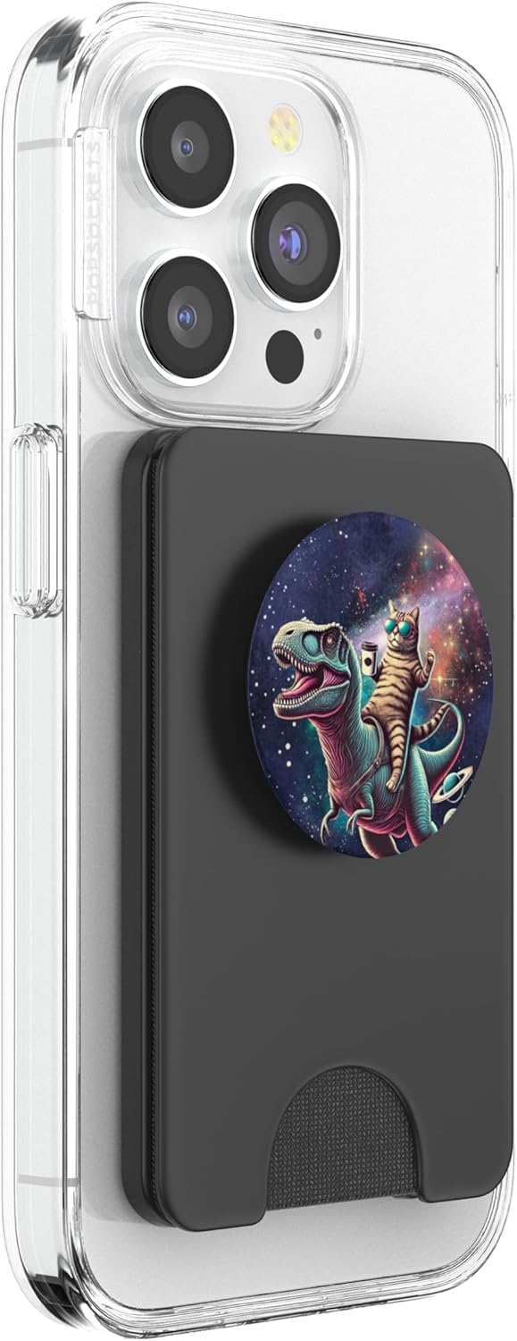 Galaxy Design, Funny Cat, Saturn, Cat, Funny cat Lover PopSockets PopWallet for MagSafe