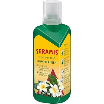 Seramis liquid plant fertiliser with dosage aid for all blossoming plants vital food green 17.6 oz