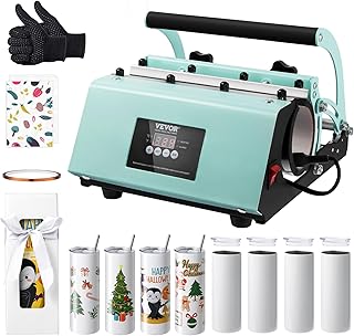 Heat Press for Cups, 8 Cups Sublimable Blank 59cl Mug Printing Press, 32.5-89cl Capacity Sublimation Machine with Heat Transfer Paper, Gloves