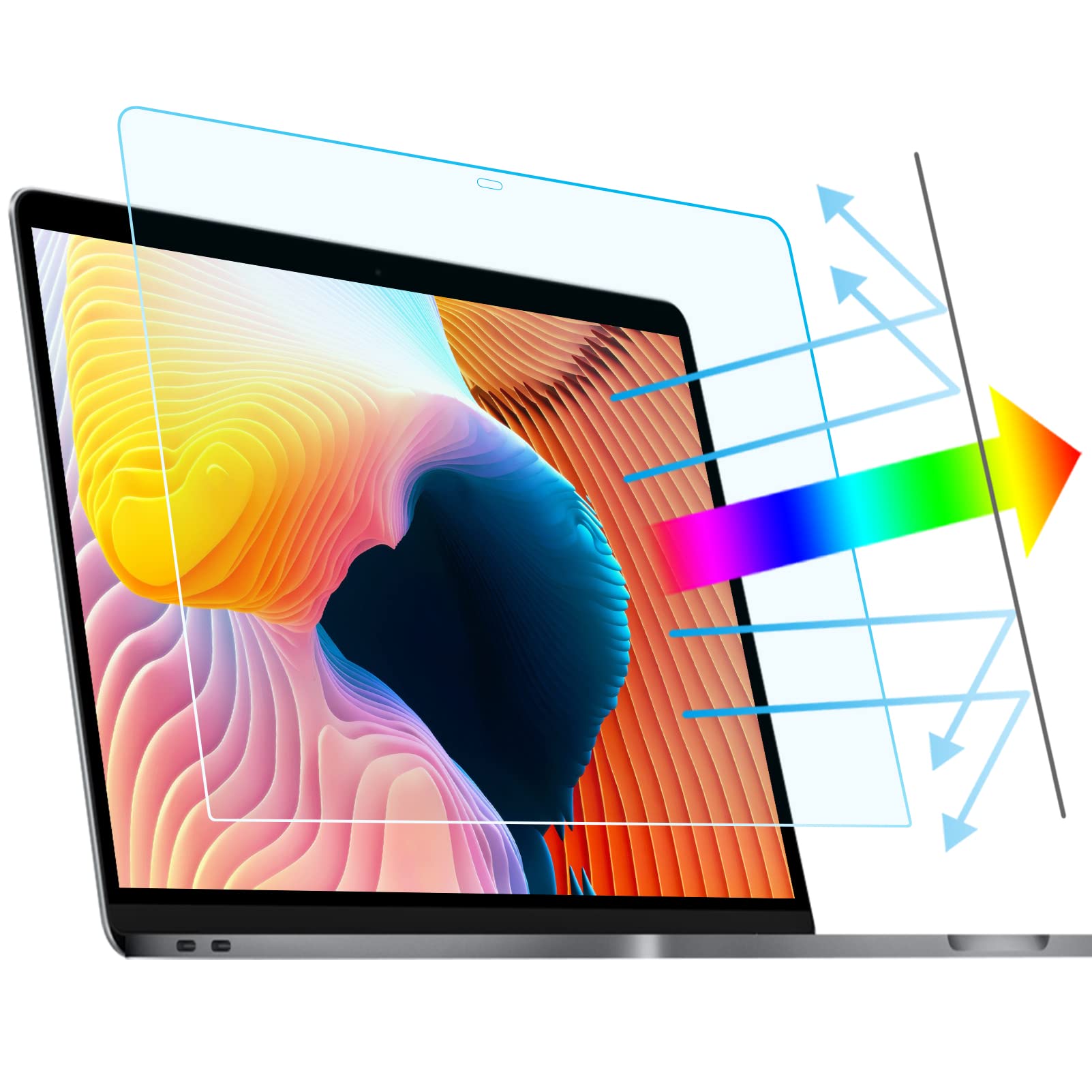 ANTOGOO V2 Pack Anti Blue Light Screen Protector Compatible with Apple MacBook Pro 13 inch, Eye Protection Anti Blue Light Anti Glare Filter for MacBook Pro 13'' (2016-2020 / M1) & Touch Bar