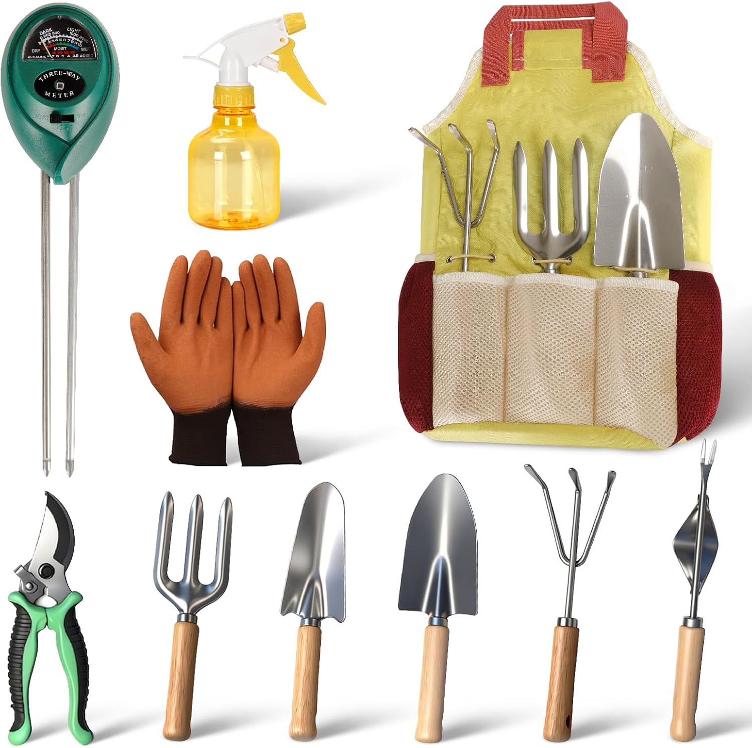 Chiyhshaa 10-Pc Rust-Proof Garden Tool Set with Soil Moisture Meter & Tote Bag Review