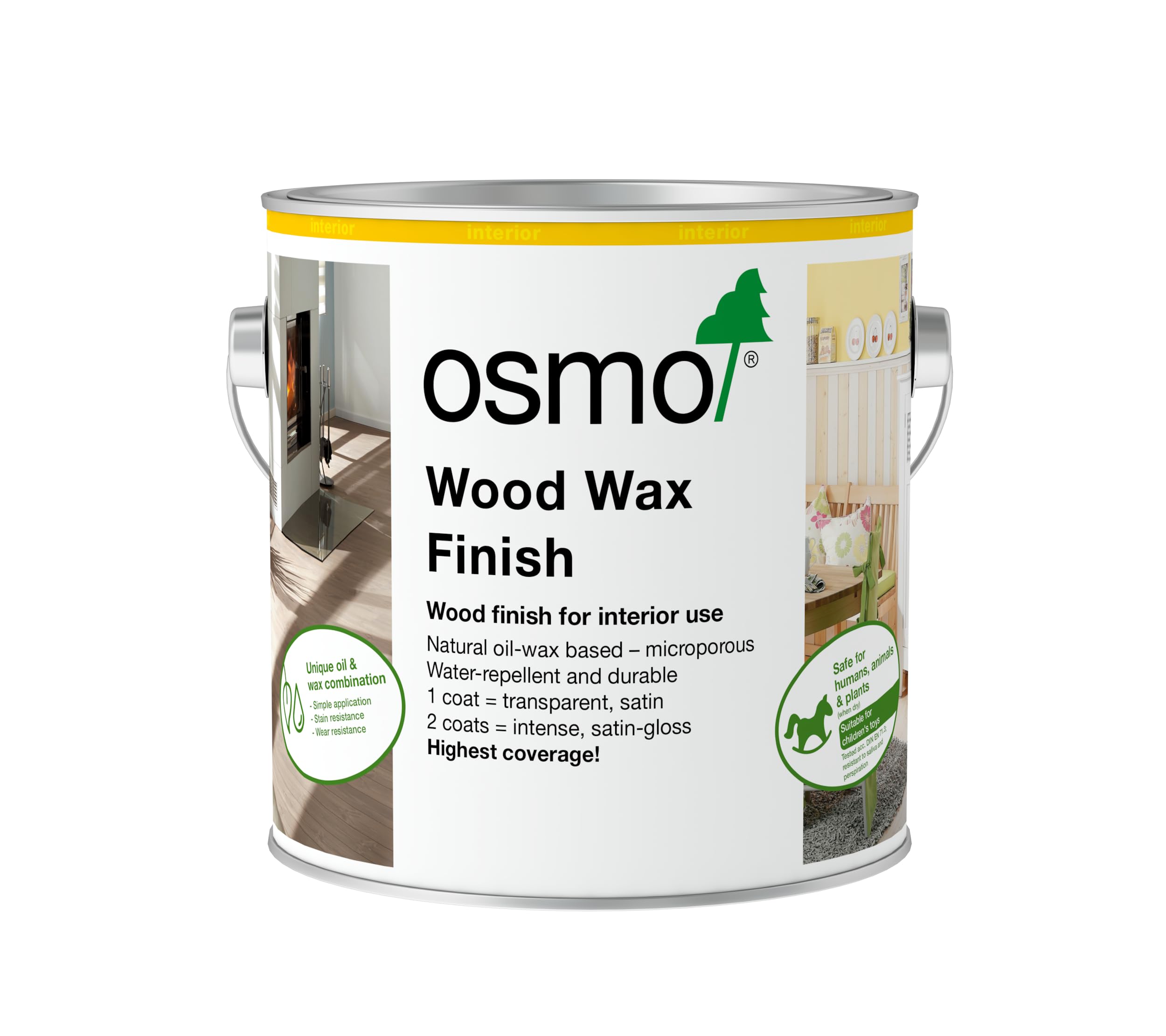 Osmo Wood Wax Finish (Intensive Colours)-3188 Snow-2.5 Litres