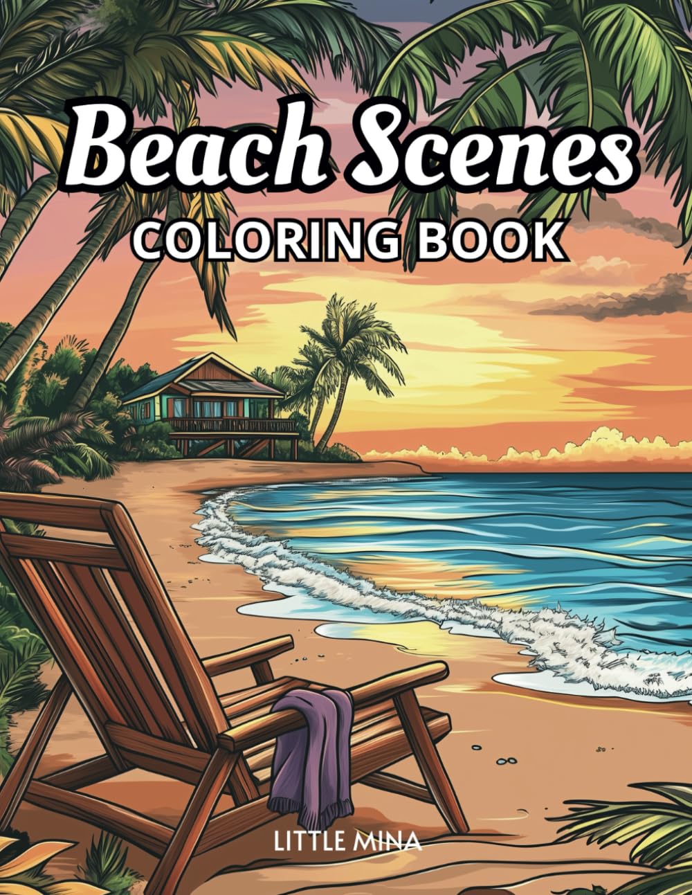 Amazon.com: Beach Scenes Coloring Book: 30 Serene Beach Designs for ...