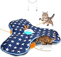 Vista 1 de Cat Toys Interactive Hide and Seek with Chirping, Motion Activated Cat Exercise Catching Game Moving Concealed Feathers Hidden in Bag