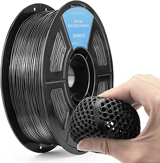 iSANMATE HS 95A TPU Filament 1.75mm 50-200mm/s Hohe Geschwindigkeit Flexible TPU 3D Drucker Filament Maßgenauigkeit +/- 0,03 mm Weiches Schwarz TPU 1KG(2.2lbs) für Bambu Lab und die meisten 3D Drucker