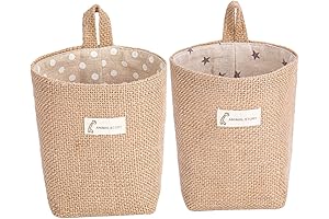 2PCS Kids Closet Cotton Storage Basket With Mini Bin For Clothes