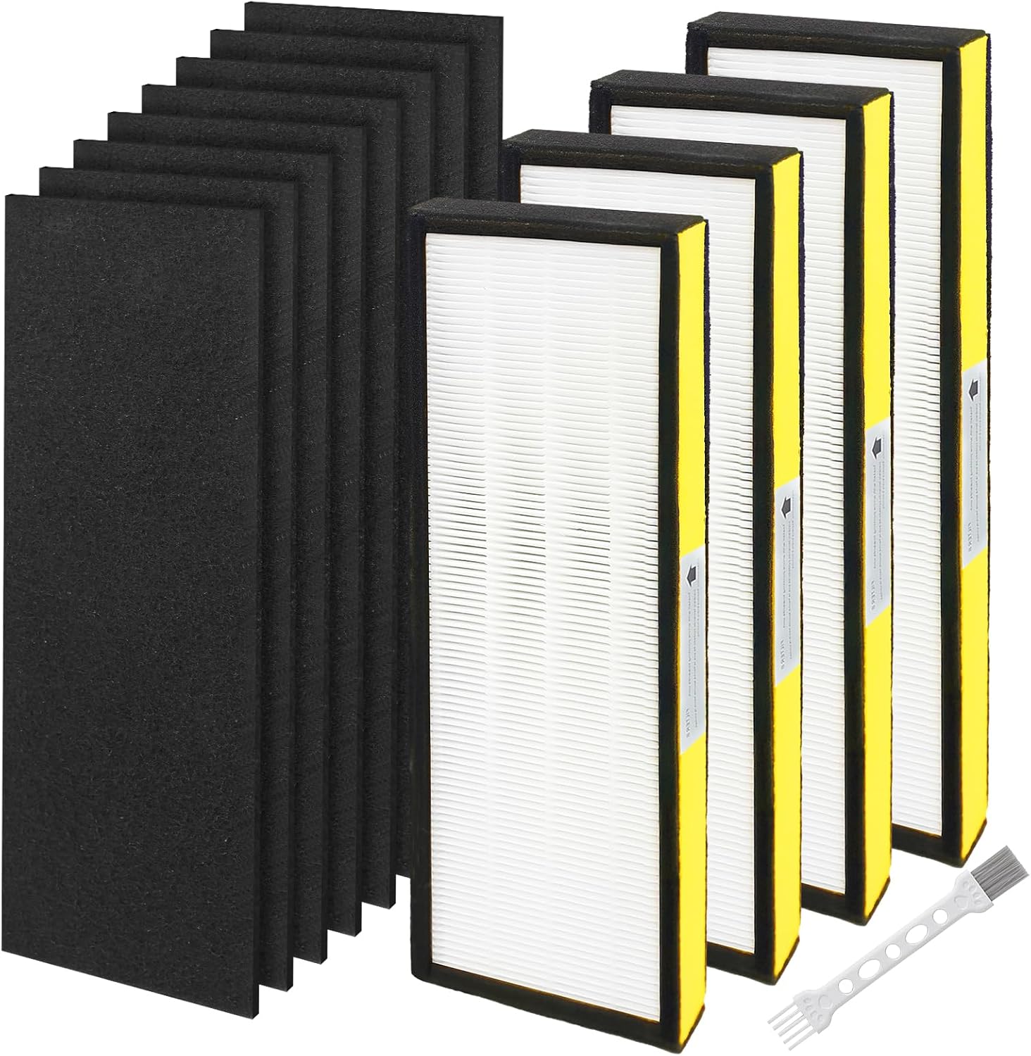 4 Pack FLT4825 True Filter B Replacement Compatible with Guardian Air Purifiers AC4825 AC4825E AC4825W AC4300 AC4800 AC4850 AC4900 AC4820, 4 True Filters + 8 Carbon Pre-Filters