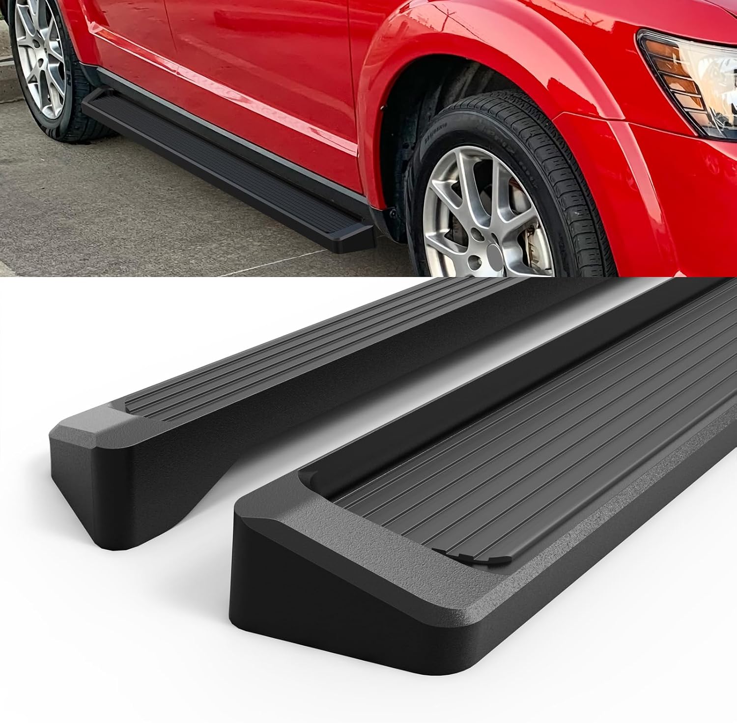 HD Ridez Running Board 6" Black Compatible with Dodge Journey 2009-2020 (Nerf Bar Side Steps Side Bars)