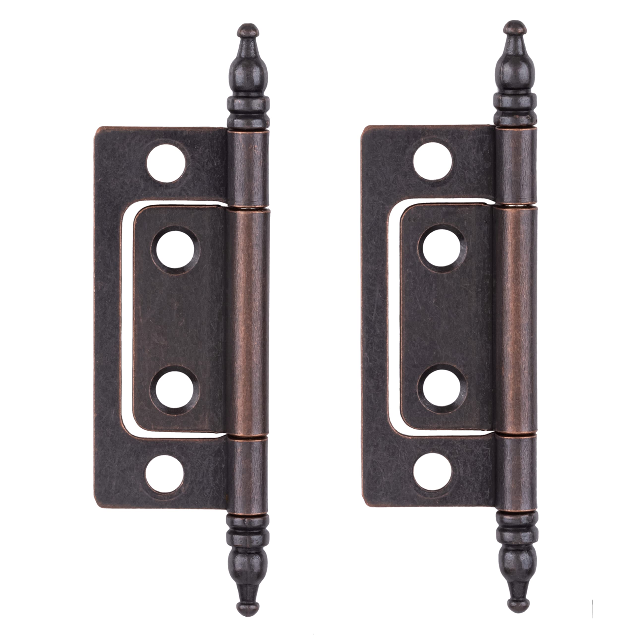 2" x 11/16" Antique Copper Non-Mortise Hinge with Finals | Pack of 20 | Cabinet Door Hinges | Furniture Hardware | NH13-SAC (10)