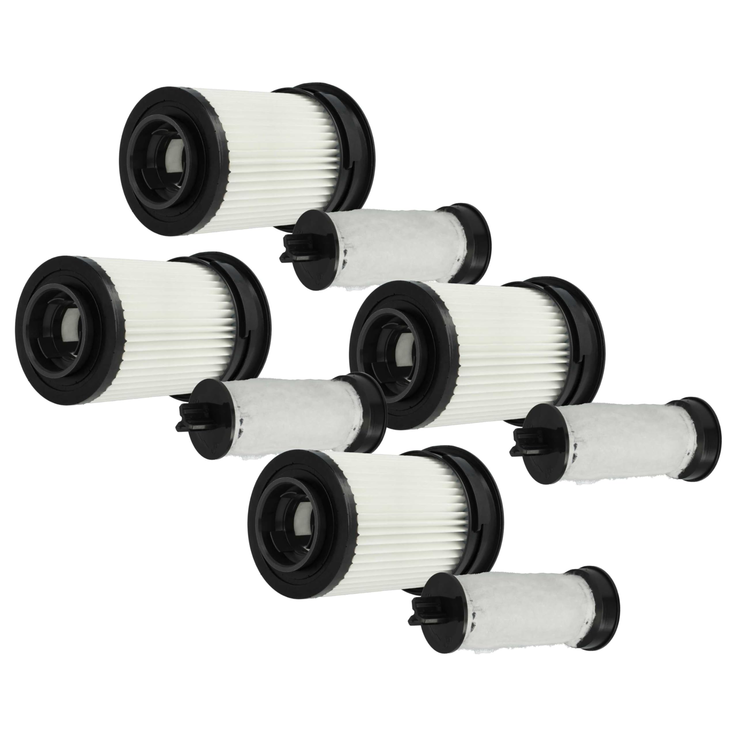 vhbw 4 x filtr do odkurzacza Miele HX-FSF, HX-FSX do odkurzacza - filtr kombi (filtr wstępny + filtr HEPA), czarno-biały