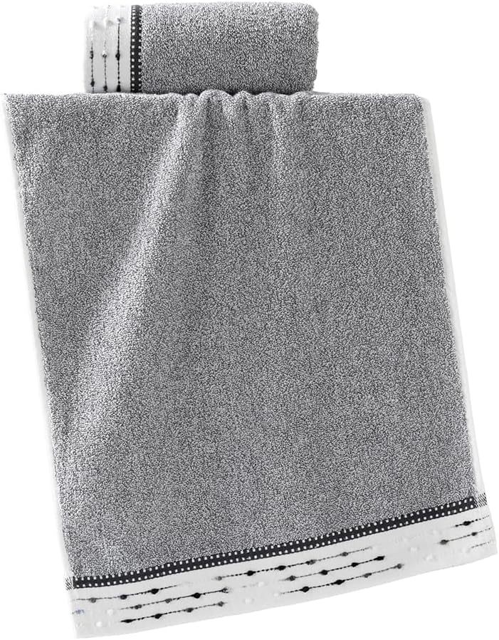 YiLUOMO Grey Hand Towels Tiny Furball Decorative Design Super Soft 100% Terry Cotton Highly Absorbent Bathroom Hand Towel for Home, Hotel, Spa, Pool, Gym 13 x 29 Inch, 2 Pack - Image 4