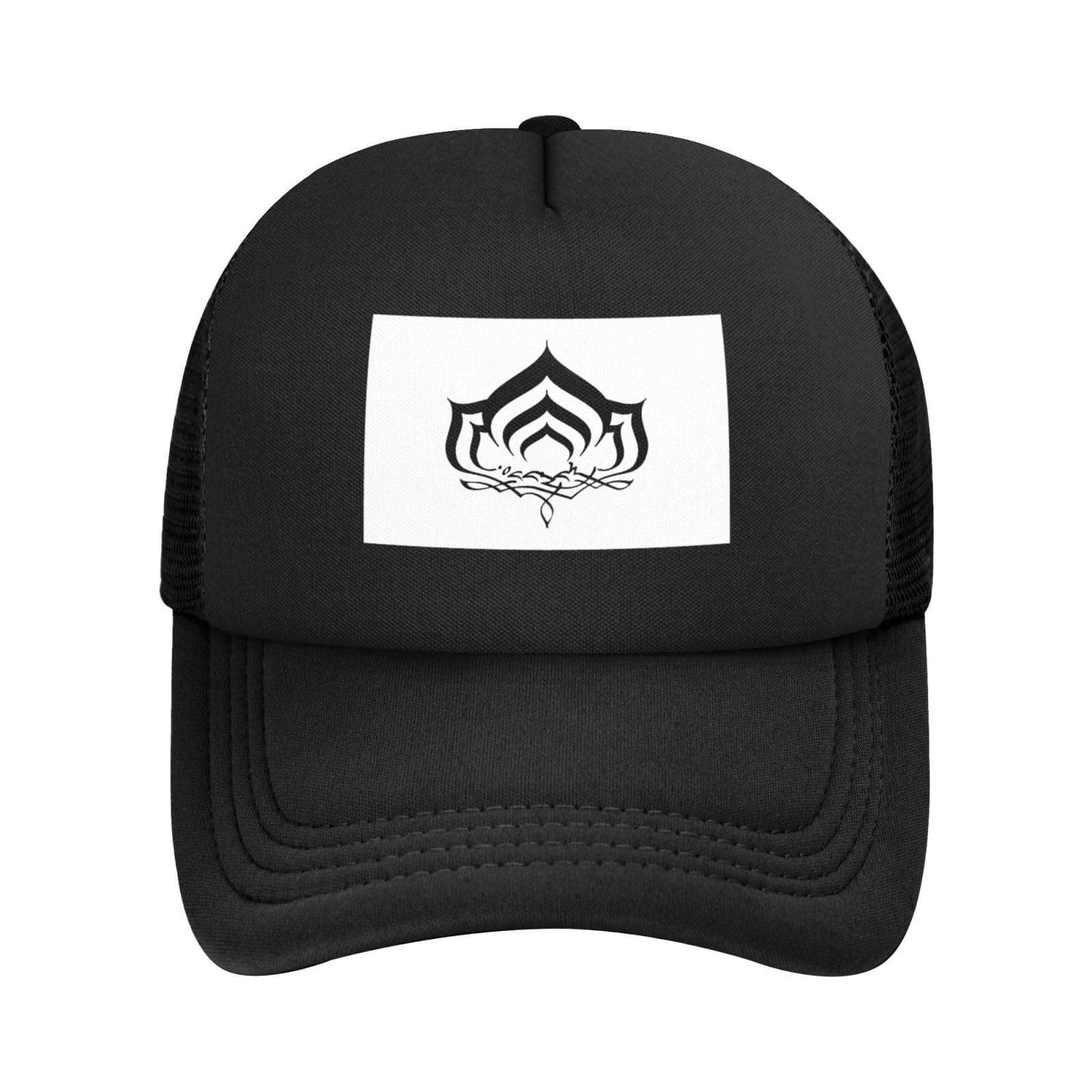 KangweidaWarframe Solid Baseball Cap Black Breathable Trucker Hat for Women Men