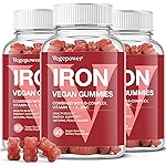 Iron Gummies Supplements for Women & Kids - Multivitamin with Iron for Blood Oxygen, Great Tasting Gummy Vitamins with Vitamin C for Max Absorption - Vegan Chewable, Peach Flavor(3 Packs)
