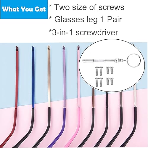 Miniatura 6 de Patillas de repuesto de lentes de metal, repuesto para brazos y piernas, kit de reparación universal de gafas, patillas de bricolaje para anteojos