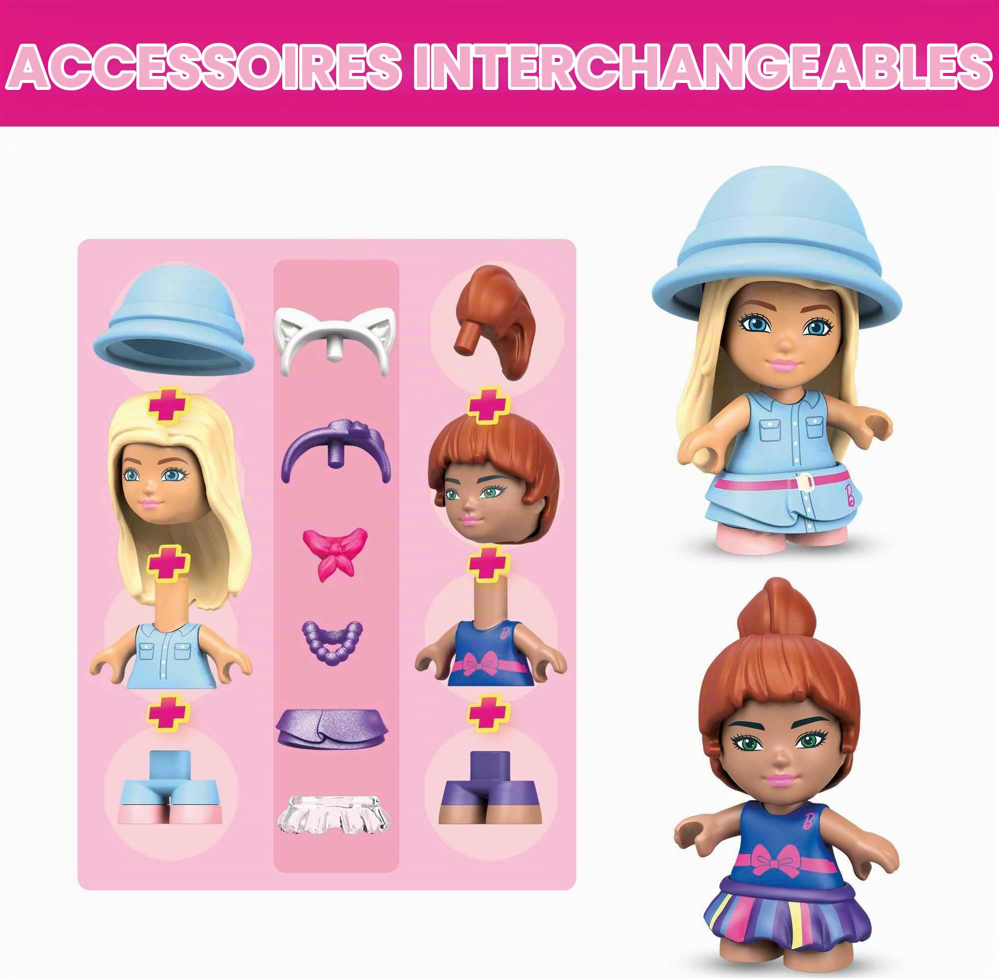 MEGA Barbie La Maison de Malibu avec 2 mini-figurines, jeu de briques de construction, 303 pièces, pour enfant dès 5 ans, GWR34