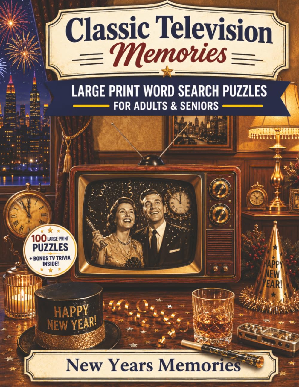 Classic Television Memories Word Search: New Years Memories — 100 Large Print Nostalgic Word Search Puzzles for Adults and Seniors with Bonus Classic TV Trivia