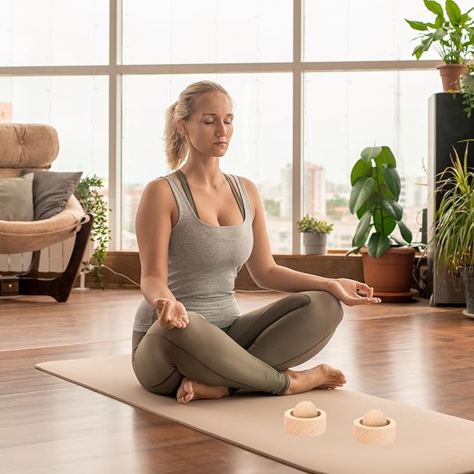 Difusor de Aceites Esenciales de Madera - 2 Piezas Redondas para Aromaterapia miniatura 2