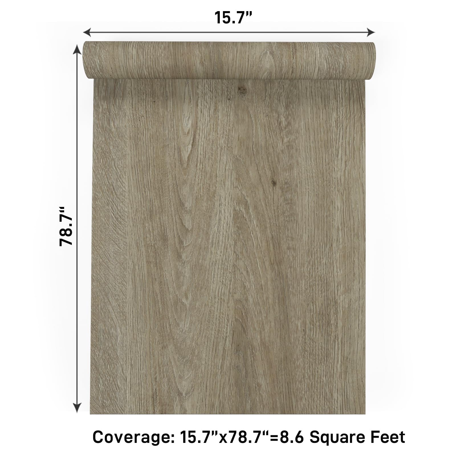 VaryStyle 15.7" X 118" Dark Grey Brown Wood Contact Paper – Peel & Stick Wallpaper For Cabinets, Countertops & DIY Projects